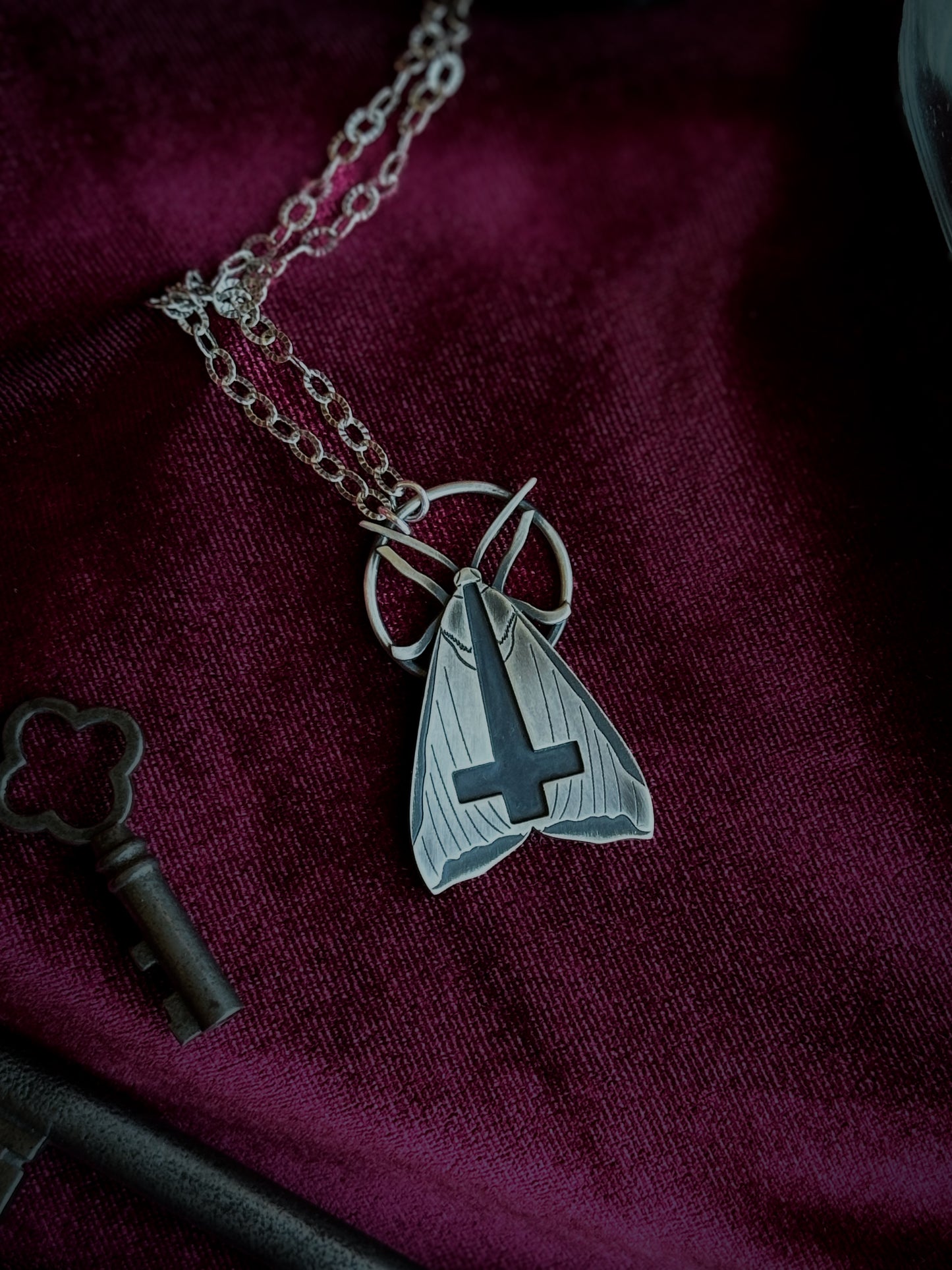 Goth Moth Necklace